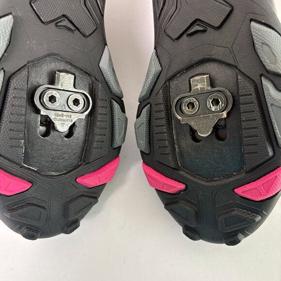 Liv Fera Cycling Shoes Womens Size 39 US 8.5 Black Pink Spin Off Road Clips - Picture 9 of 13